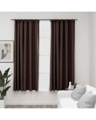 Rideaux occultants aspect lin et crochets 2 pcs Taupe 140x175cm | Mobilier & Déco