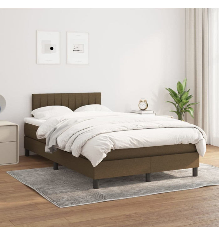 Sommier à lattes de lit avec matelas Marron foncé 120x200 cm | Mobilier & Déco