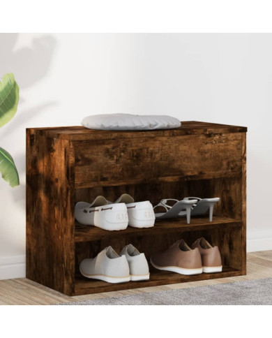 Banc à chaussures Chêne fumé 60x30x45 cm Bois d'ingénierie | Mobilier & Déco