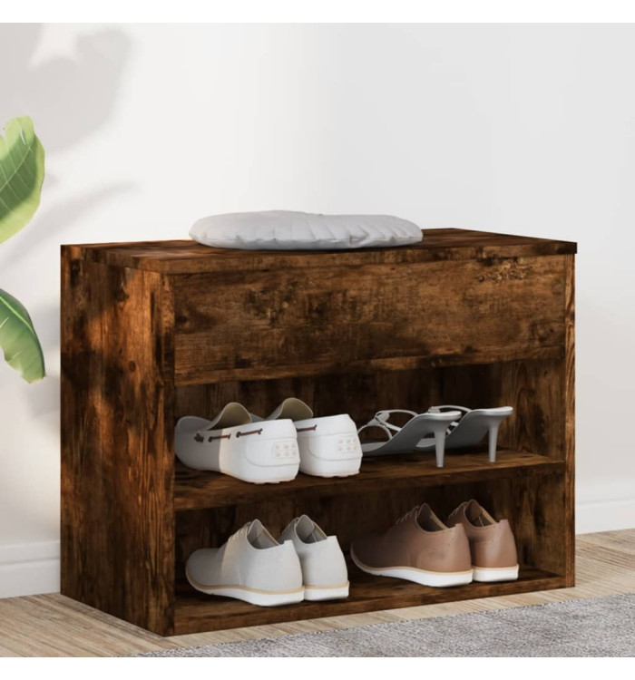 Banc à chaussures Chêne fumé 60x30x45 cm Bois d'ingénierie | Mobilier & Déco