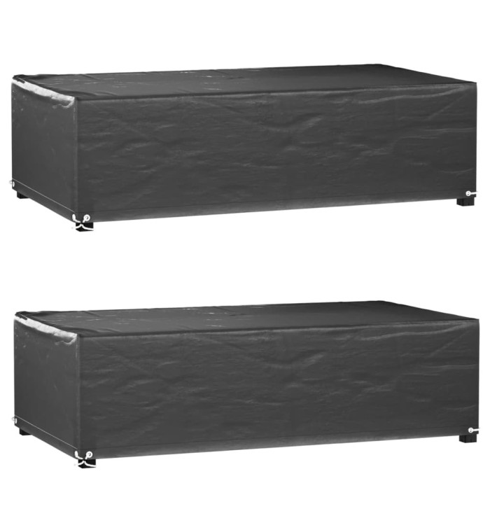 Housses salon de jardin 2pcs 8œillets 125x70x35cm rectangulaire | Mobilier & Déco