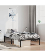 Cadre de lit métal sans matelas noir 100x200 cm | Mobilier & Déco