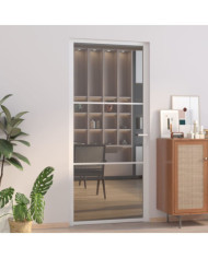 Porte intérieure 93x201,5 cm Blanc Verre ESG et aluminium | Mobilier & Déco