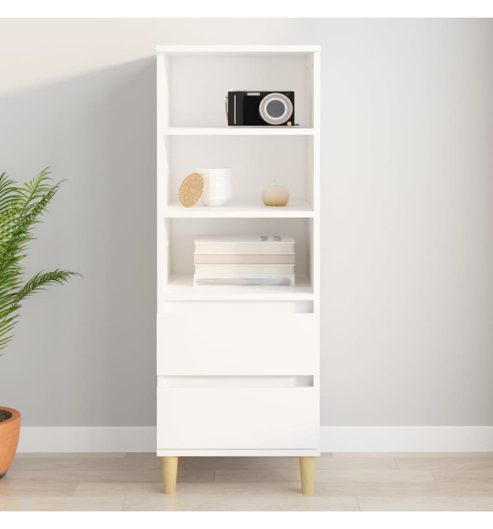 Buffet haut Blanc 40x36x110 cm Bois d'ingénierie | Mobilier & Déco