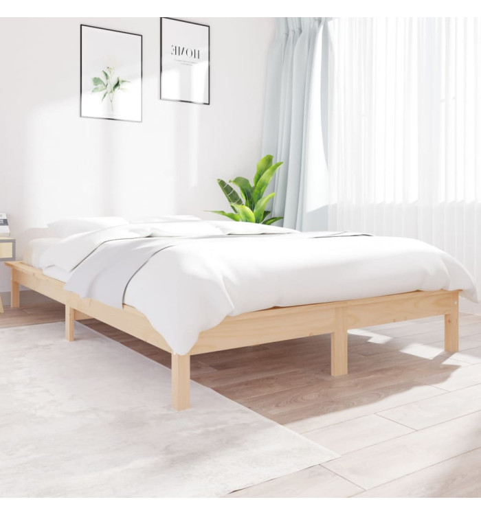 Cadre de lit sans matelas 120x200 cm bois massif | Mobilier & Déco