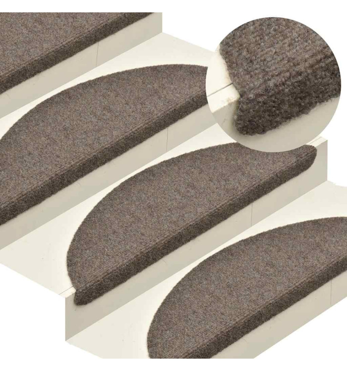 Tapis autoadhésifs de marches 10 pcs Crème 65x21x4cm Aiguilleté | Mobilier & Déco