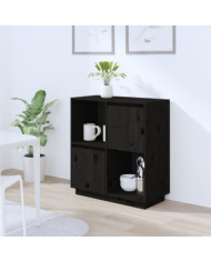 Buffet noir 74x35x80 cm bois massif de pin | Mobilier & Déco