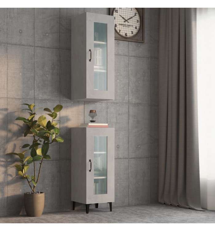 Armoire murale suspendue Gris béton 34,5x34x90 cm | Mobilier & Déco