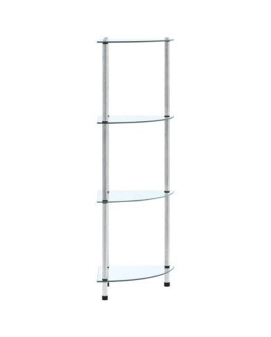 Étagère 4 niveaux Transparent 30x30x100 cm Verre trempé | Mobilier & Déco