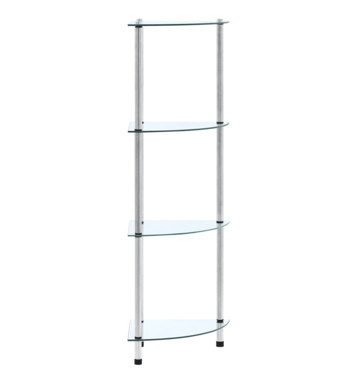 Étagère 4 niveaux Transparent 30x30x100 cm Verre trempé | Mobilier & Déco