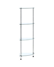 Étagère 4 niveaux Transparent 30x30x100 cm Verre trempé | Mobilier & Déco
