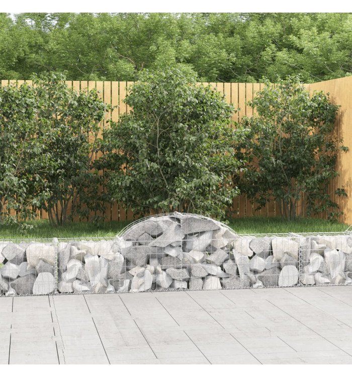 Paniers à gabions arqués 13 pcs 200x30x40/60 cm Fer galvanisé | Mobilier & Déco