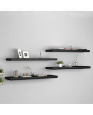 Étagères murales flottantes 4 pcs noir 90x23,5x3,8 cm MDF | Mobilier & Déco