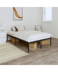 Cadre de lit métal sans matelas noir 120x190 cm | Mobilier & Déco