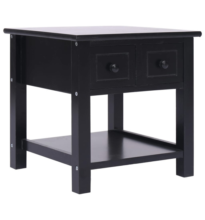 Table d'appoint Noir 40x40x40 cm Bois de Paulownia | Mobilier & Déco
