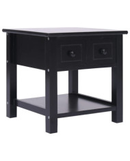 Table d'appoint Noir 40x40x40 cm Bois de Paulownia | Mobilier & Déco