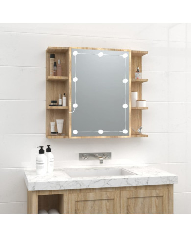 Armoire à miroir avec LED Chêne sonoma 70x16,5x60 cm | Mobilier & Déco