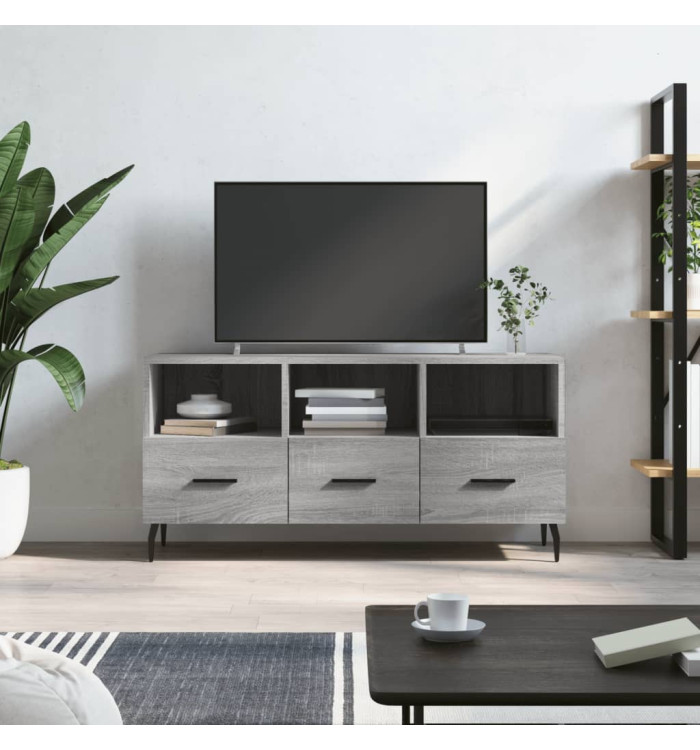 Meuble TV sonoma gris 102x36x50 cm bois d'ingénierie | Mobilier & Déco