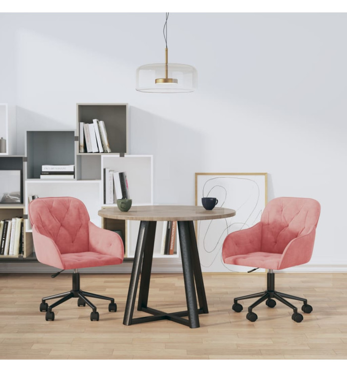 Chaises pivotantes à manger lot de 2 Rose Velours | Mobilier & Déco