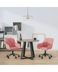 Chaises pivotantes à manger lot de 2 Rose Velours | Mobilier & Déco