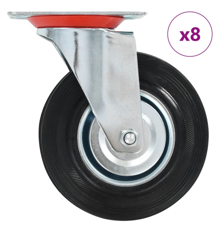 8 pcs Roulettes pivotantes 125 mm | Mobilier & Déco