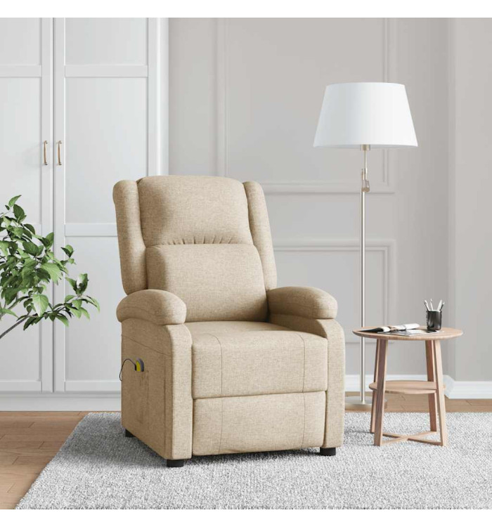 Fauteuil de massage Crème Tissu | Mobilier & Déco