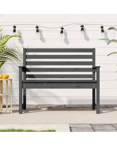 Banc de jardin gris 109x48x91,5 cm bois massif de pin | Mobilier & Déco