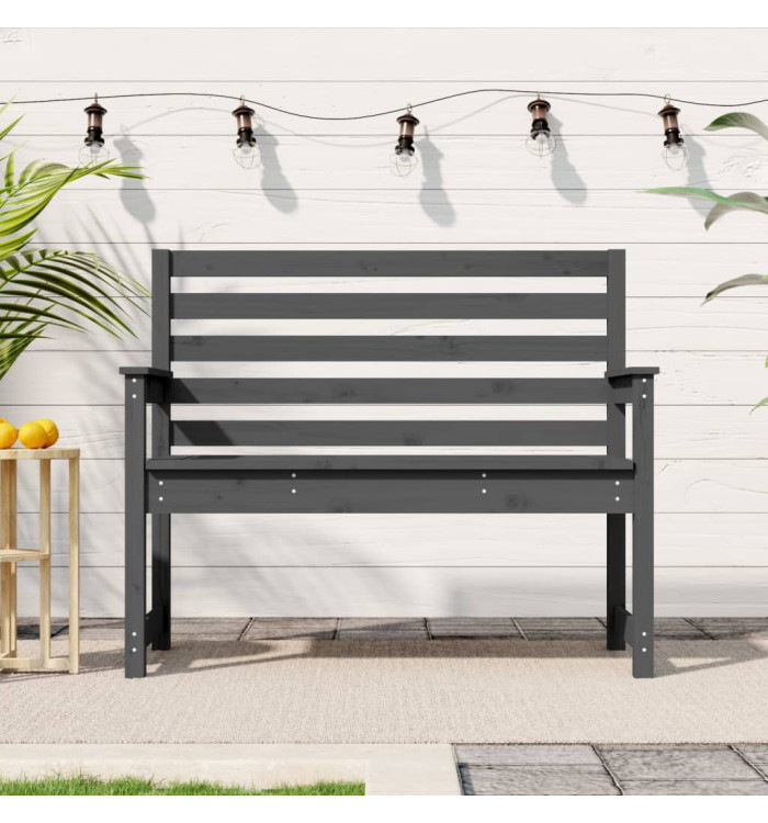 Banc de jardin gris 109x48x91,5 cm bois massif de pin | Mobilier & Déco