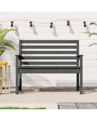 Banc de jardin gris 109x48x91,5 cm bois massif de pin | Mobilier & Déco