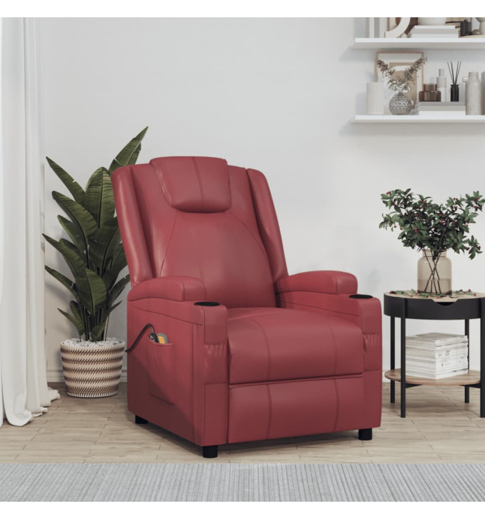 Fauteuil de massage électrique Rouge bordeaux Similicuir | Mobilier & Déco