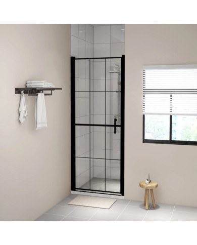 Porte de douche verre trempé 91x195 cm noir | Mobilier & Déco