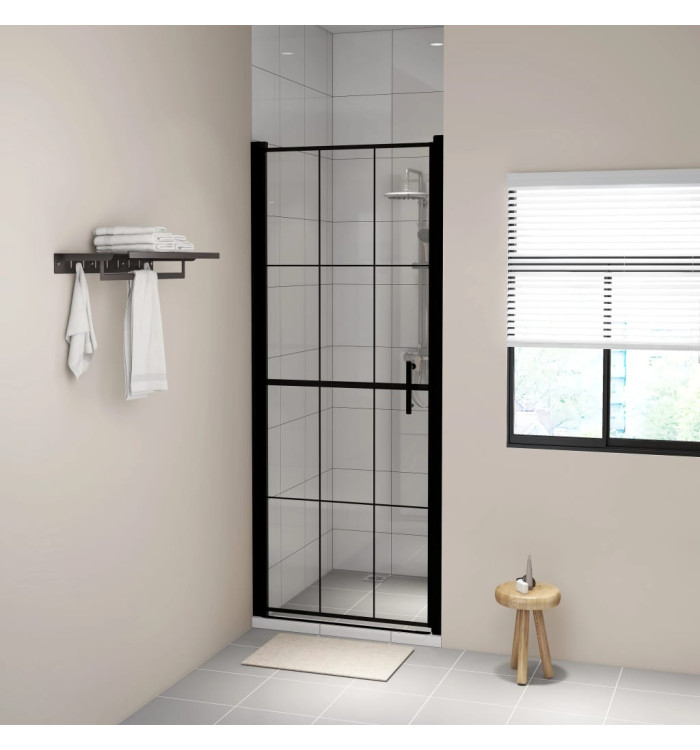 Porte de douche verre trempé 91x195 cm noir | Mobilier & Déco