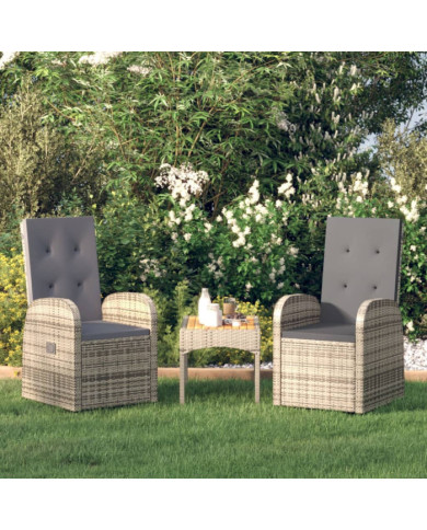 Chaises de jardin inclinables coussins lot de 2 Résine tressée | Mobilier & Déco