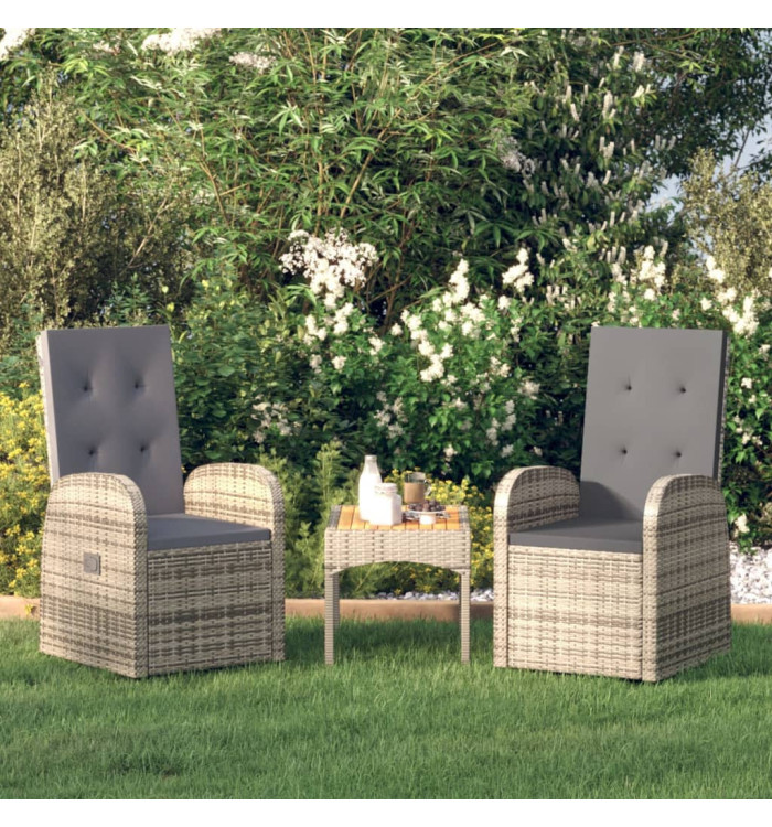Chaises de jardin inclinables coussins lot de 2 Résine tressée | Mobilier & Déco