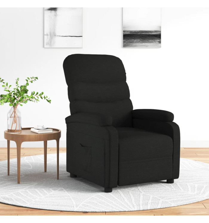 Fauteuil inclinable Noir Tissu | Mobilier & Déco