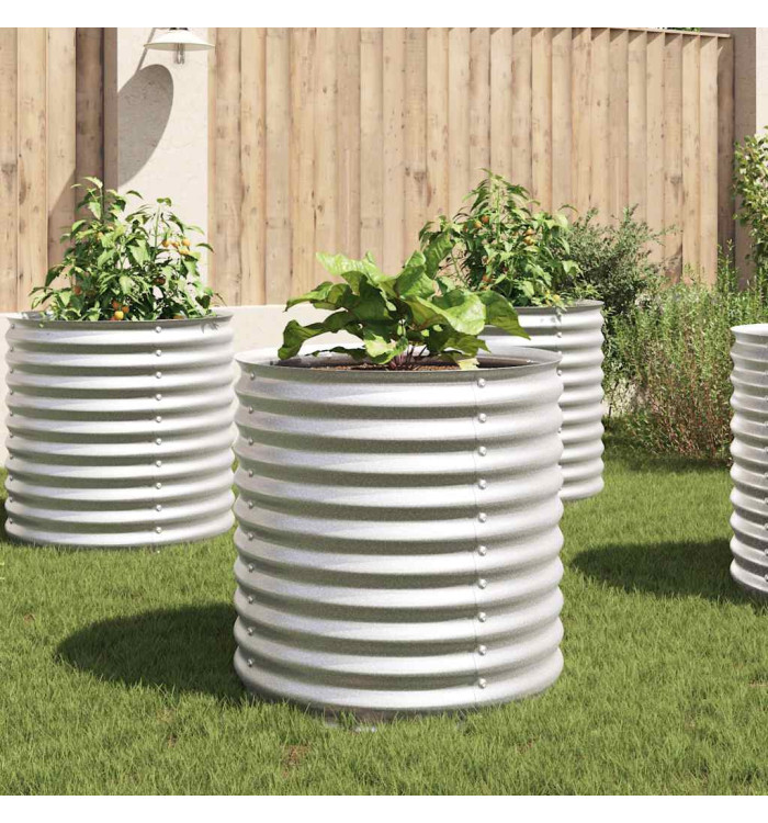 Lit surélevé de jardin 80x80x81 cm Acier galvanisé Argenté | Mobilier & Déco