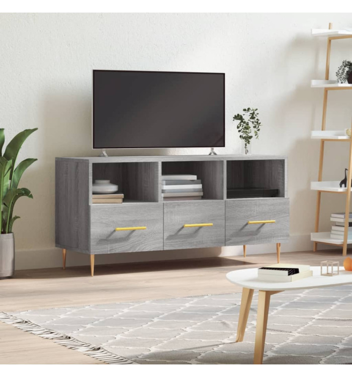 Meuble TV sonoma gris 102x36x50 cm bois d'ingénierie | Mobilier & Déco