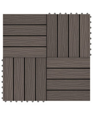 Carreau de terrasse en relief 11 pcs WPC 30x30 cm 1 m² Marron | Mobilier & Déco