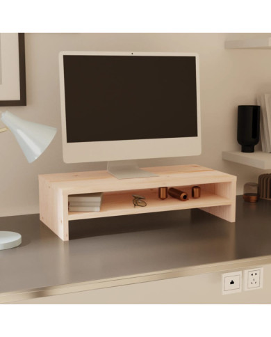 Support de moniteur 50x24x13 cm Bois de pin solide | Mobilier & Déco