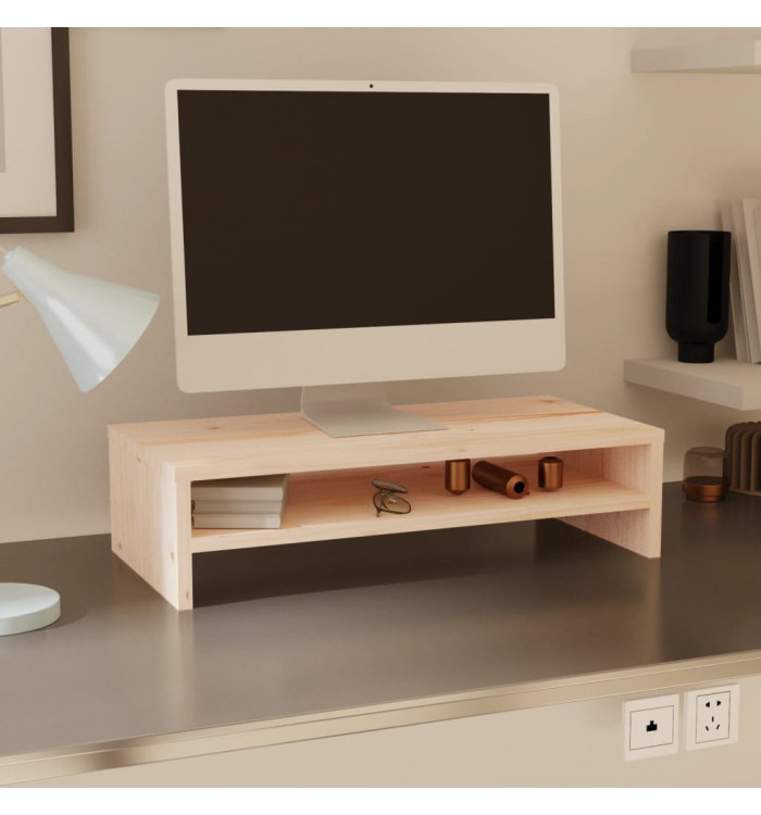 Support de moniteur 50x24x13 cm Bois de pin solide | Mobilier & Déco