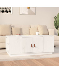 Table basse Blanc 100x50x41 cm Bois massif de pin | Mobilier & Déco