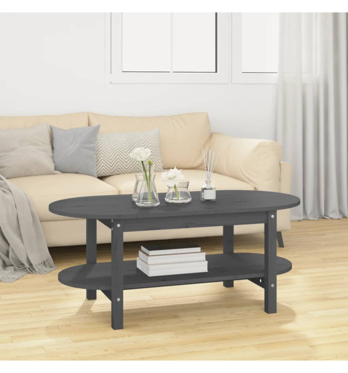 Table basse Gris 110x55x45 cm Bois massif de pin | Mobilier & Déco