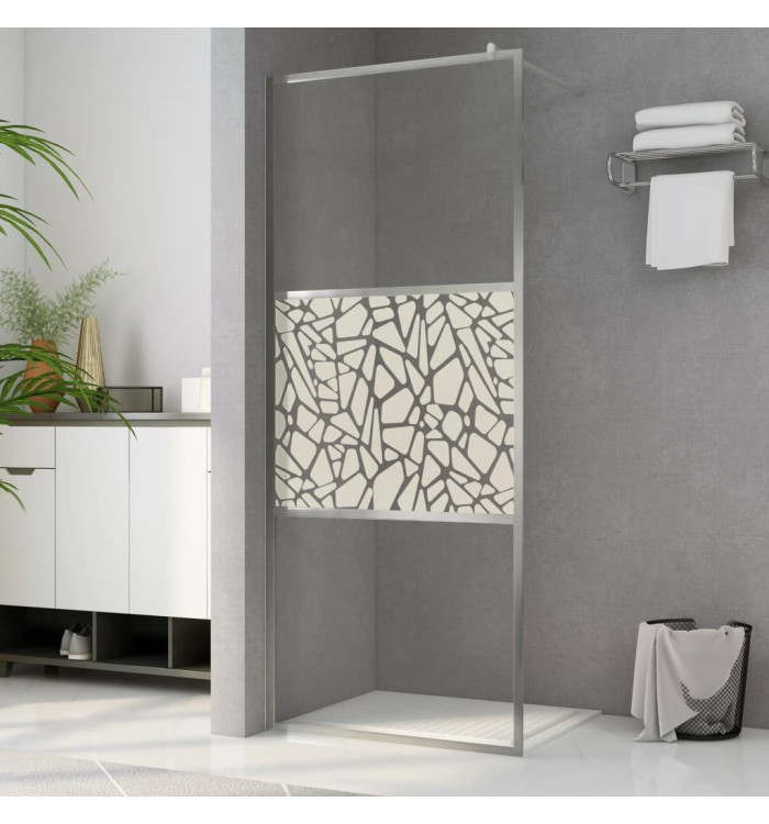 Paroi de douche à l'italienne à verre ESG pierre 115x195 cm | Mobilier & Déco