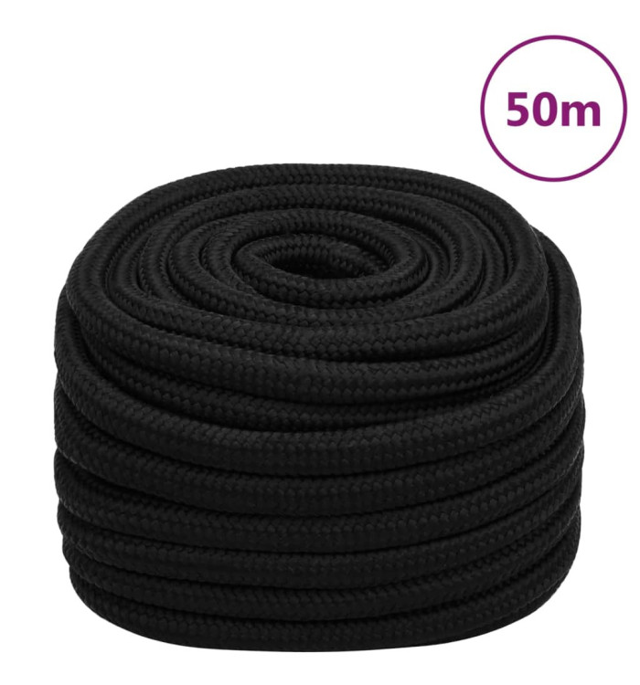 Corde de travail Noir 20 mm 50 m Polyester | Mobilier & Déco