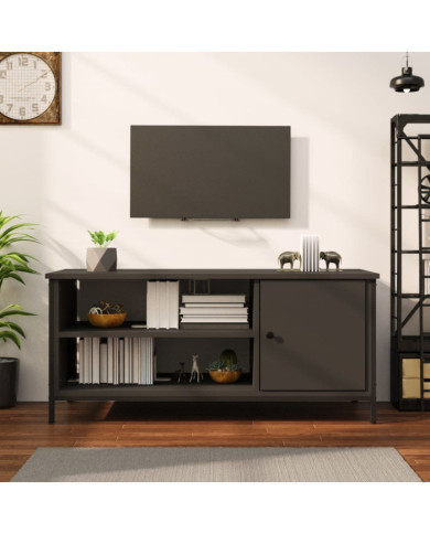 Meuble TV noir 100x40x45 cm bois d'ingénierie | Mobilier & Déco