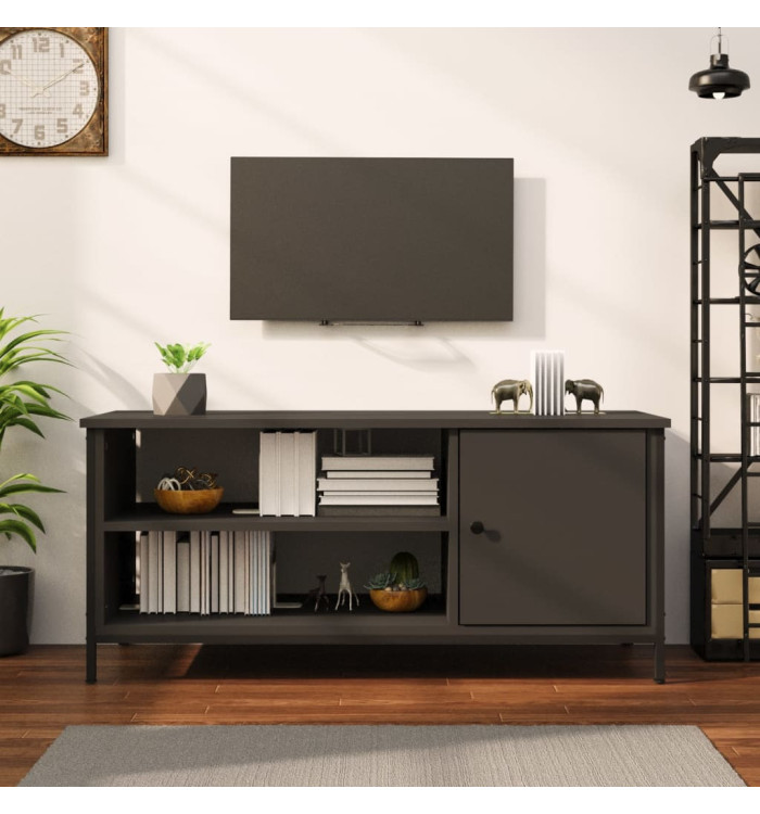 Meuble TV noir 100x40x45 cm bois d'ingénierie | Mobilier & Déco