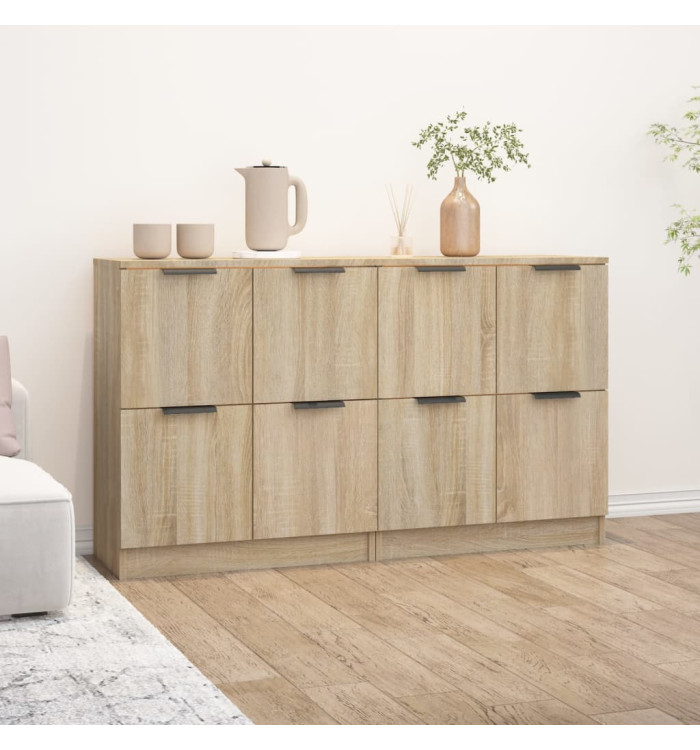 Buffets 2 pcs Chêne sonoma 60x30x70 cm Bois d'ingénierie | Mobilier & Déco
