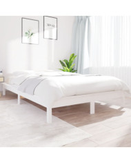 Cadre de lit sans matelas blanc 200x200 cm bois massif | Mobilier & Déco
