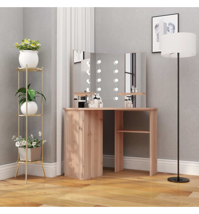 Coiffeuse d'angle avec LED Chêne 111x54x141,5 cm | Mobilier & Déco