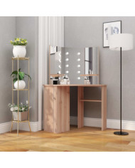 Coiffeuse d'angle avec LED Chêne 111x54x141,5 cm | Mobilier & Déco